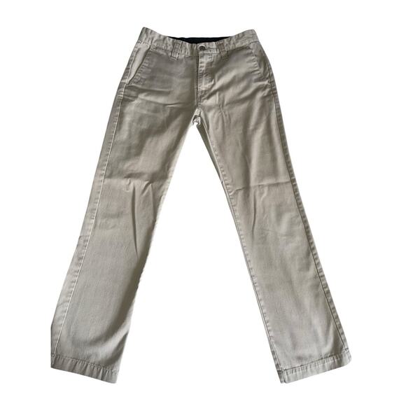 Volcom Pants Boys 24, True To This Chino Khaki Straight Embroidered Logo - Picture 2 of 6
